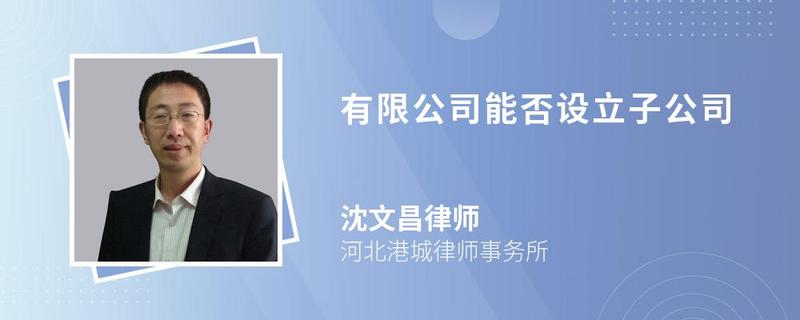 有限公司能否設立子公司