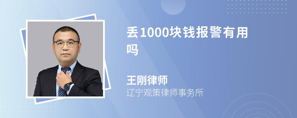 丟1000塊錢報警有用嗎