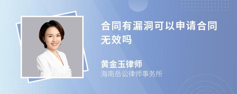 合同有漏洞可以申請(qǐng)合同無(wú)效嗎