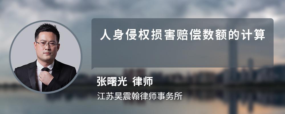 人身侵权损害赔偿数额的计算