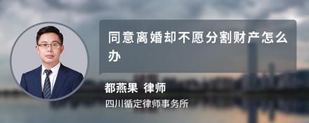 同意离婚却不愿分割财产怎么办