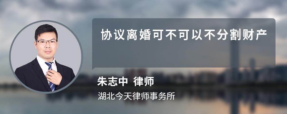 协议离婚可不可以不分割财产