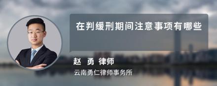 在判缓刑期间注意事项有哪些