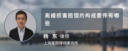 离婚损害赔偿的构成要件有哪些