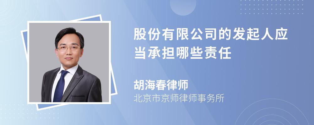 股份有限公司的发起人应当承担哪些责任