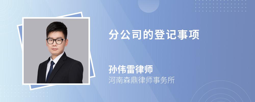 分公司的登记事项