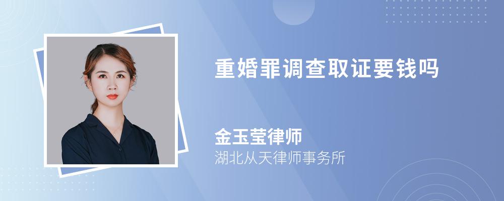 重婚罪调查取证要钱吗