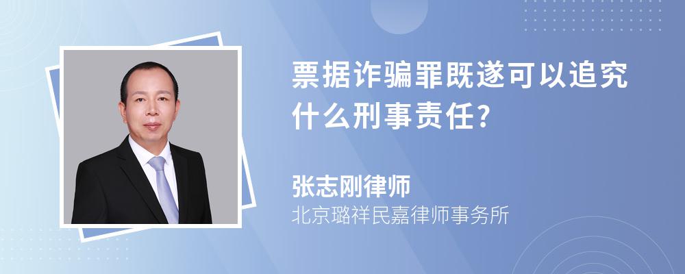 票据诈骗罪既遂可以追究什么刑事责任?