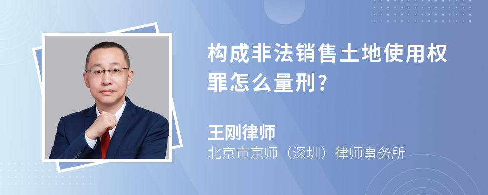 构成非法销售土地使用权罪怎么量刑?