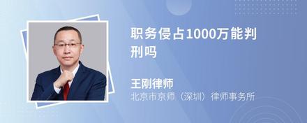 职务侵占1000万能判刑吗