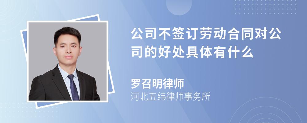 公司不签订劳动合同对公司的好处具体有什么