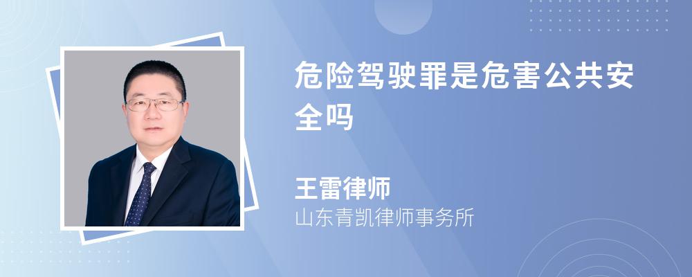 危险驾驶罪是危害公共安全吗