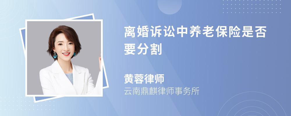 离婚诉讼中养老保险是否要分割