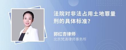 法院对非法占用土地罪量刑的具体标准?