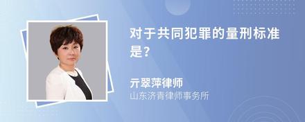 对于共同犯罪的量刑标准是？