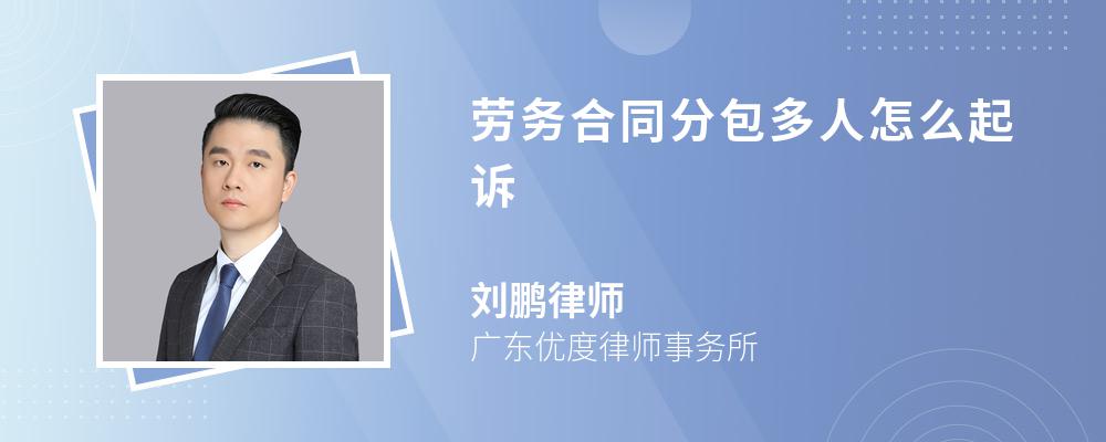 劳务合同分包多人怎么起诉