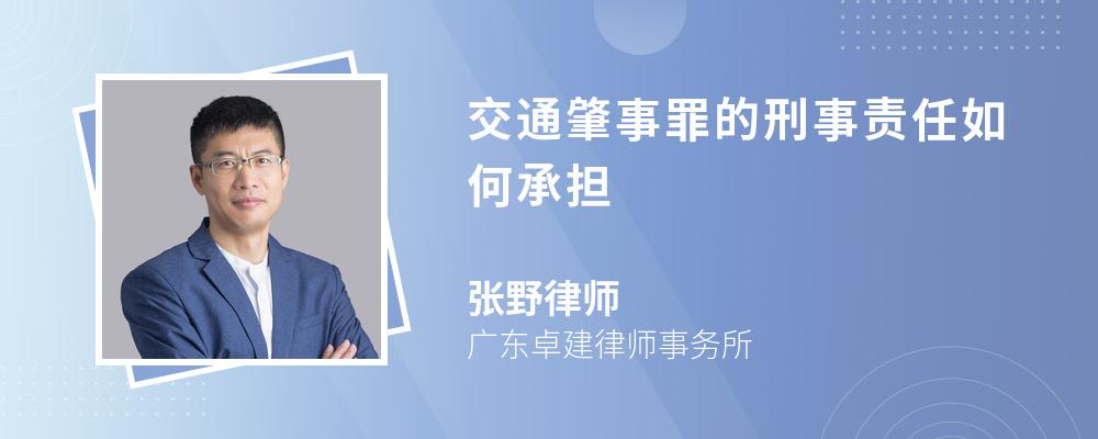 交通肇事罪的刑事责任如何承担