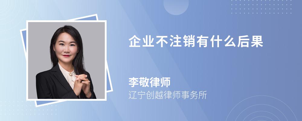 企业不注销有什么后果