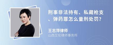 刑事非法持有、私藏枪支、弹药罪怎么量刑处罚?