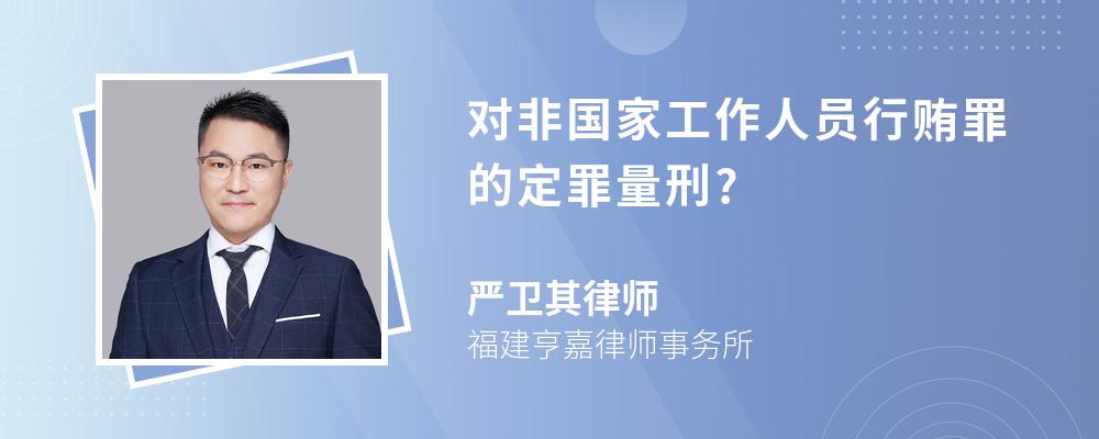 对非国家工作人员行贿罪的定罪量刑?