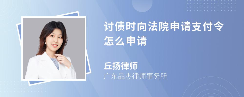 讨债时向法院申请支付令怎么申请