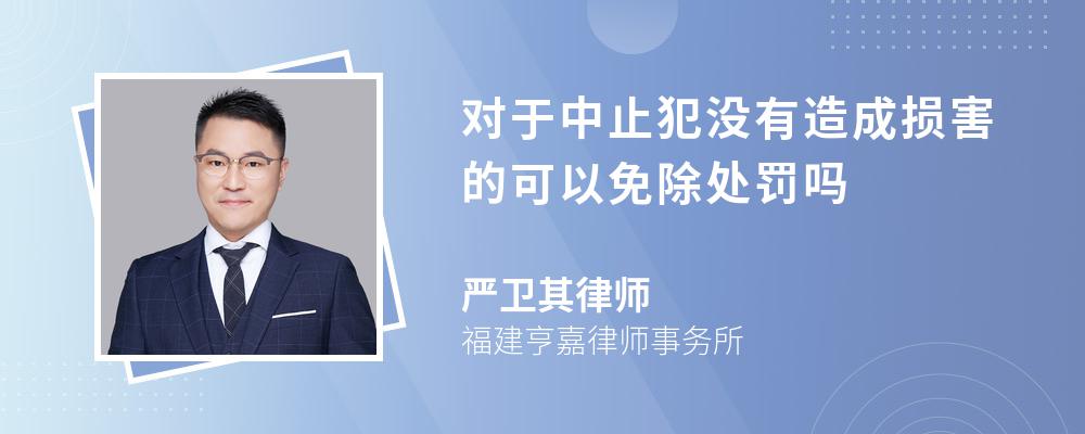 对于中止犯没有造成损害的可以免除处罚吗