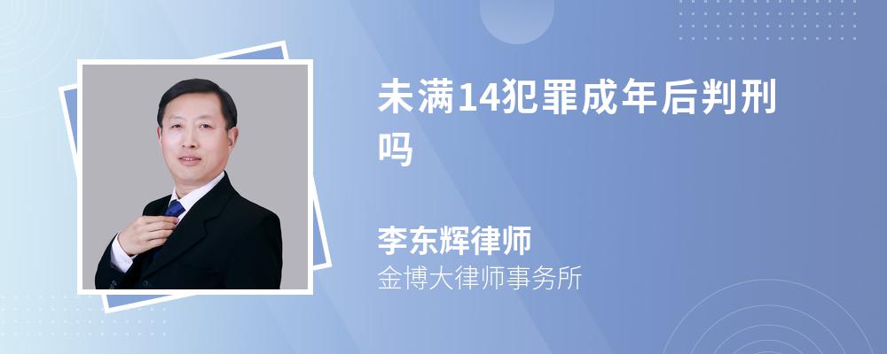 未满14犯罪成年后判刑吗