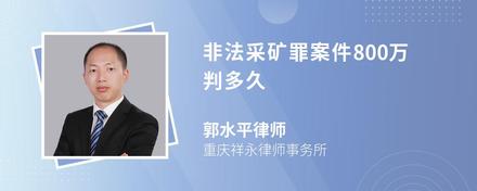 非法采矿罪案件800万判多久