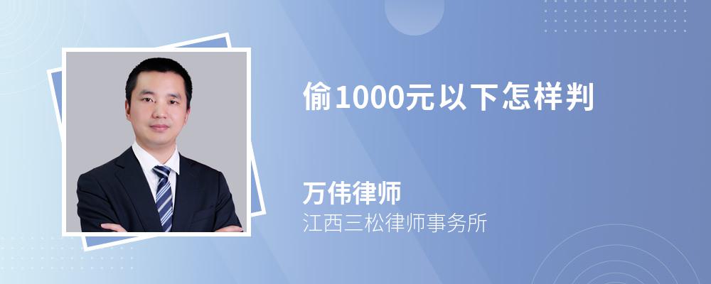 偷1000元以下怎样判