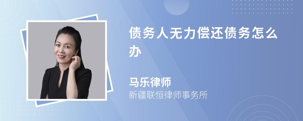 债务人无力偿还债务怎么办