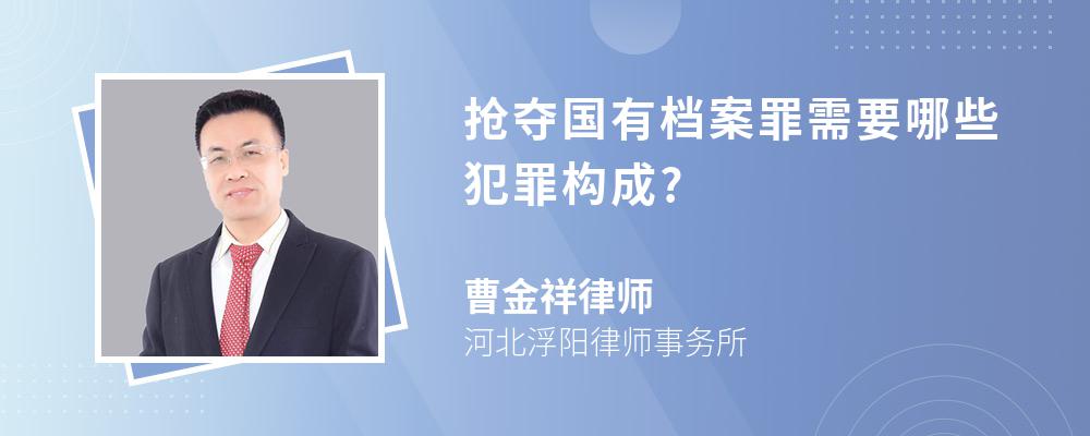 抢夺国有档案罪需要哪些犯罪构成?