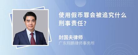 使用假币罪会被追究什么刑事责任?