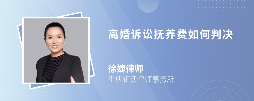 离婚诉讼抚养费如何判决