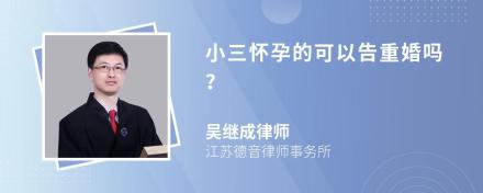 小三怀孕的可以告重婚吗？