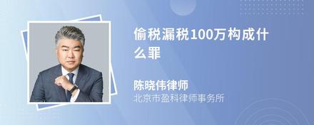 偷税漏税100万构成什么罪