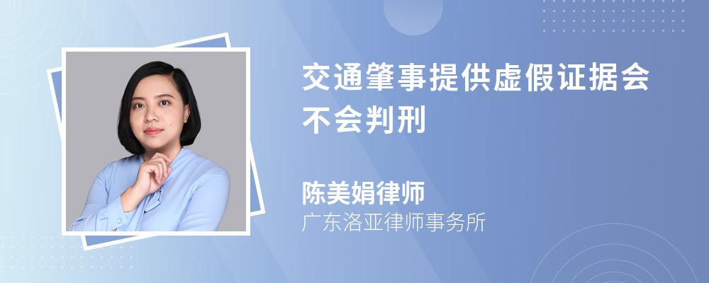 交通肇事提供虚假证据会不会判刑