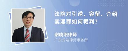 法院对引诱、容留、介绍卖淫罪如何裁判?