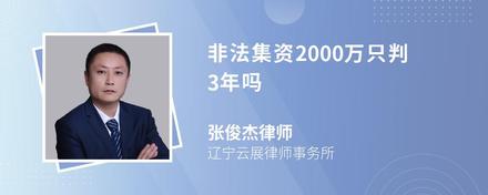 非法集资2000万只判3年吗