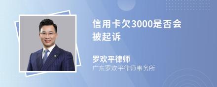 信用卡欠3000是否会被起诉