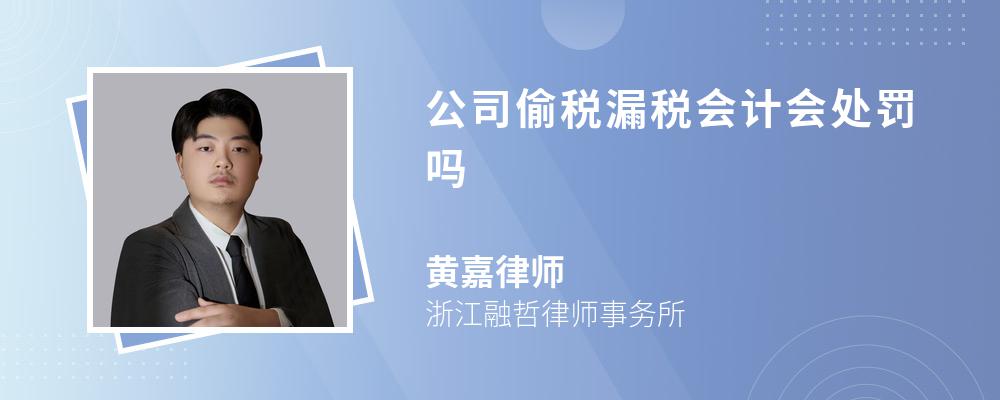 公司偷税漏税会计会处罚吗