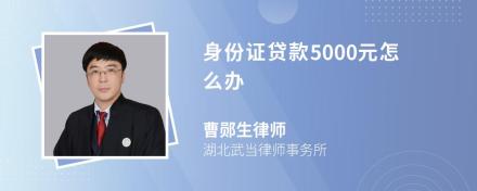 身份证贷款5000元怎么办