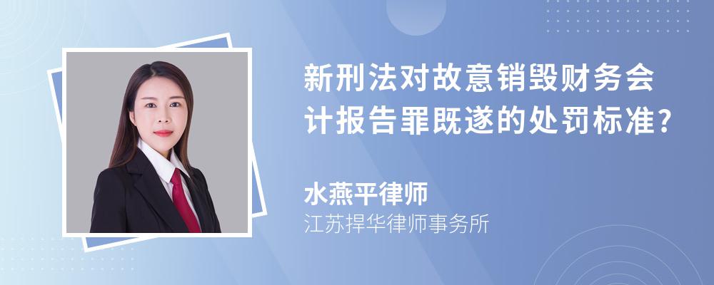 新刑法对故意销毁财务会计报告罪既遂的处罚标准?