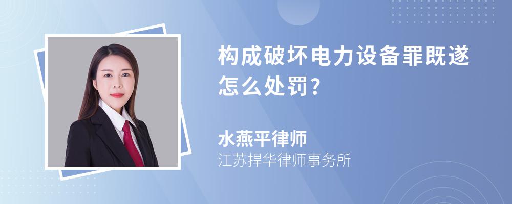 构成破坏电力设备罪既遂怎么处罚?