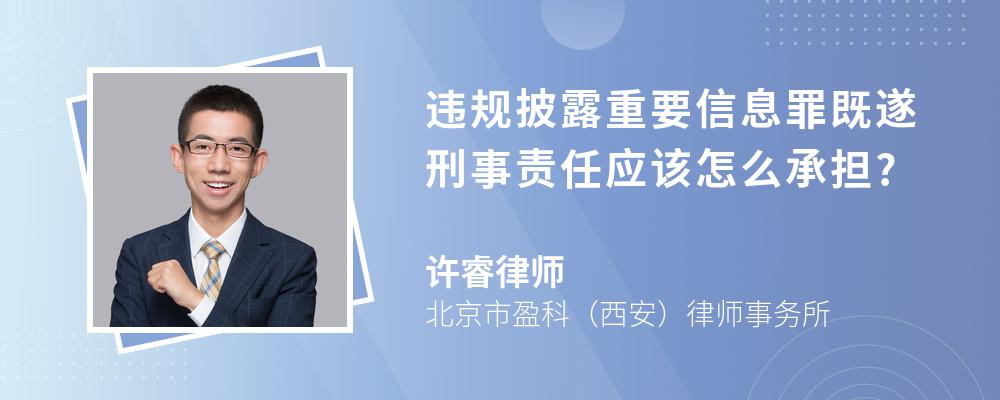 违规披露重要信息罪既遂刑事责任应该怎么承担?