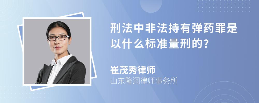 刑法中非法持有弹药罪是以什么标准量刑的?