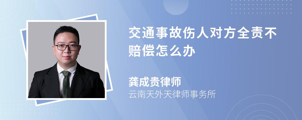 交通事故伤人对方全责不赔偿怎么办