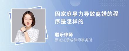 因家庭暴力导致离婚的程序是怎样的