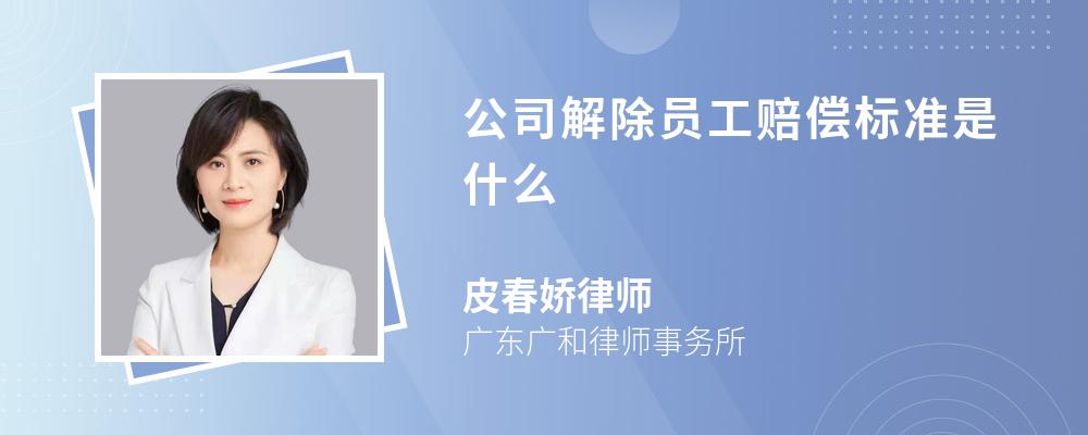 公司解除员工赔偿标准是什么