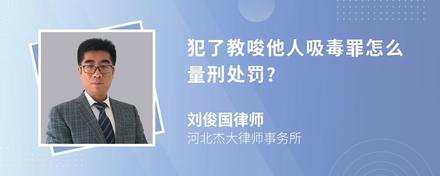 犯了教唆他人吸毒罪怎么量刑处罚?