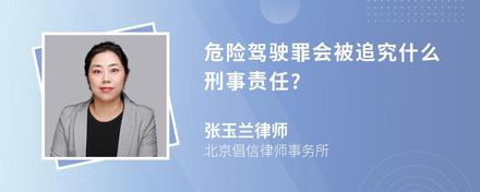 危险驾驶罪会被追究什么刑事责任?